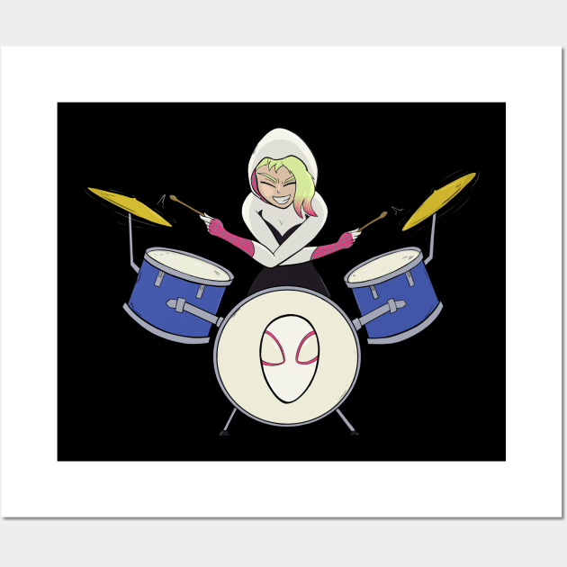 Gwen drumming Wall Art by huggbees93